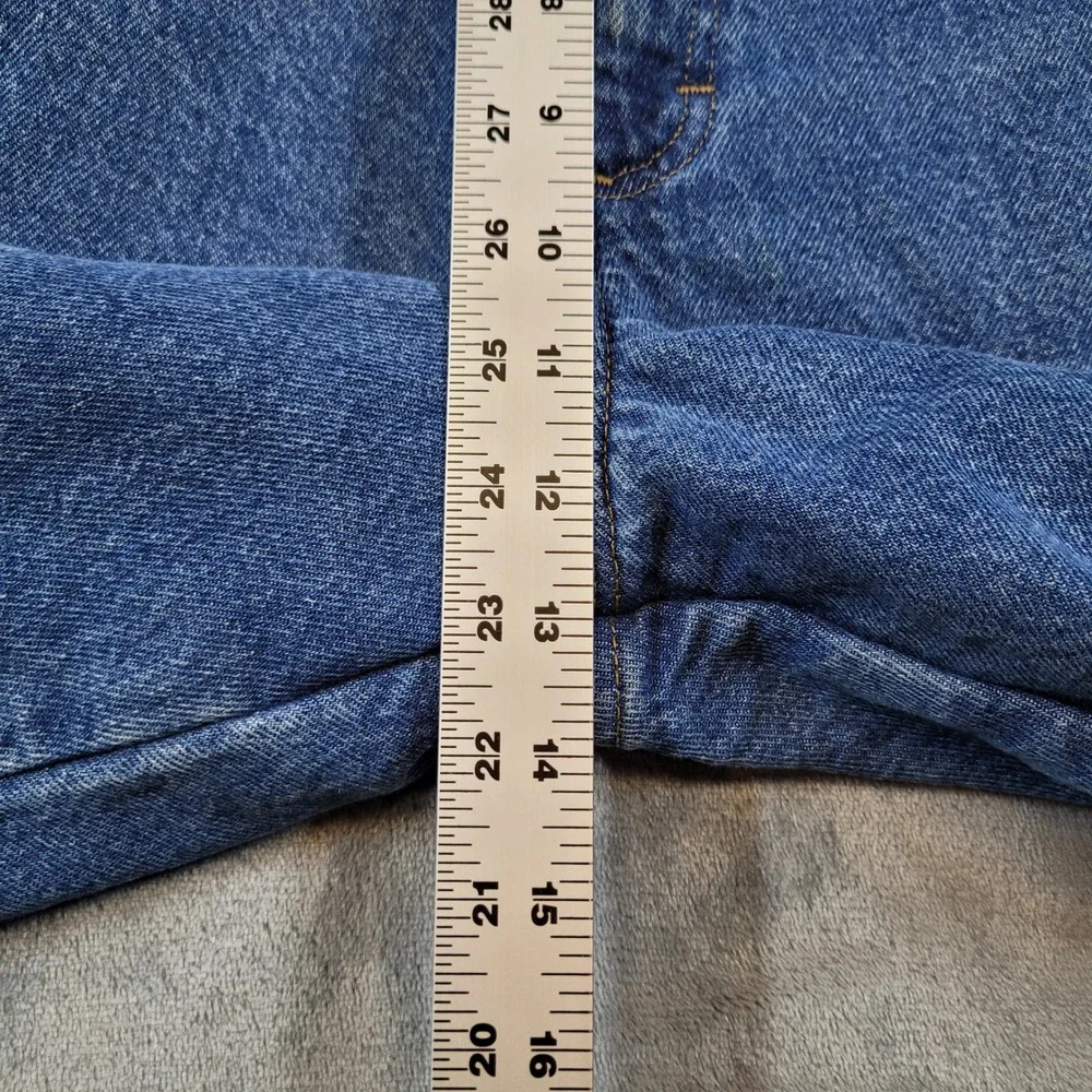 VTG LL Bean Double L Comfort Waist Flannel Lined Jeans Mens 42x32 Blue Denim